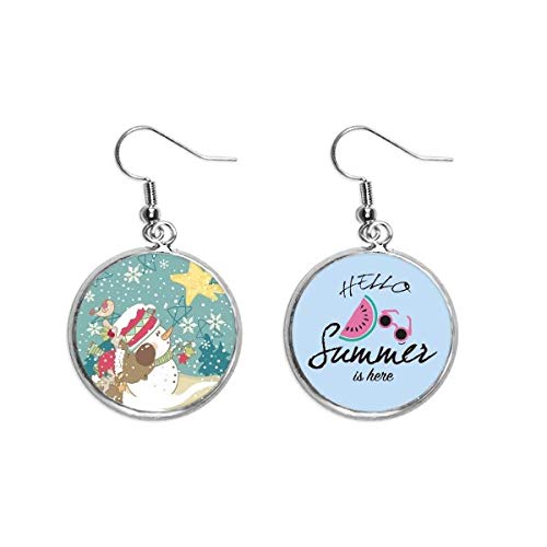 Pendientes de copo de nieve en plata fina con diseño festival