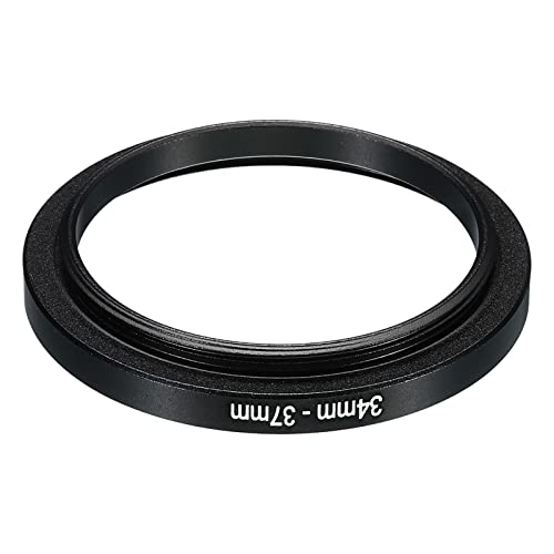 PATIKIL 34mm-37mm Metal Step Up Ring, Camera Lens Filter Adapter Ring Aluminum Filter Adapter Ring for Camera Lenses Hood Black - Image 3