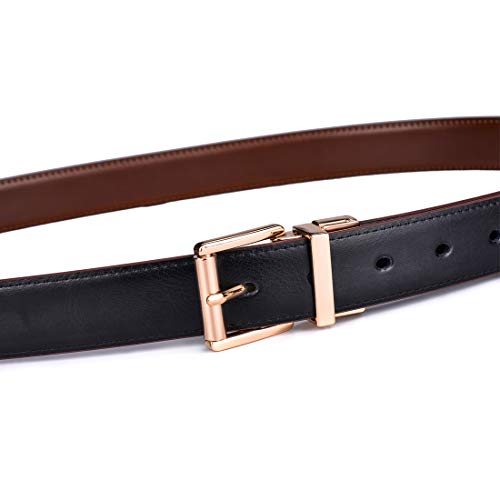 Image of Beltox Men's Belt Dress Casual Reversible Leather 1.1 inch w Roller Buckle Rotated