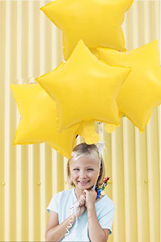 Image of ZHENGYE 10 Pcs Yellow Star-Shaped 18 Inch Foil Balloons Happy Birthday Party Balloons Decoration