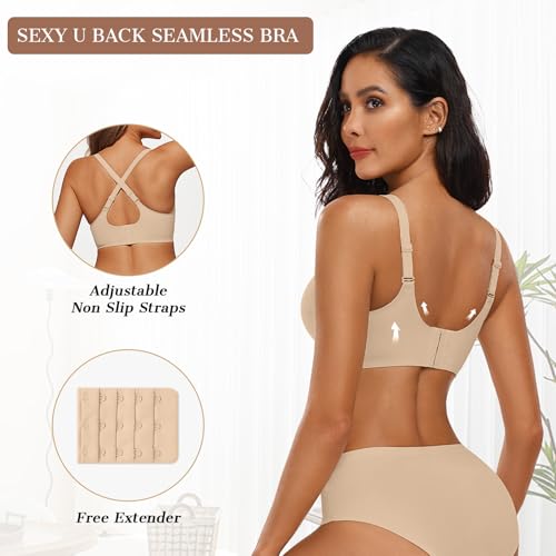 Image of OEAK Womens Wireless Jelly Bras Push Up Bralette Full Coverage No Underwire Bra Comfortable Everyday Seamless Tshirt Bras