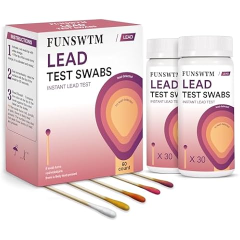 Lead Test Kit - 60 PCS Lead Test Swabs - 30 Second Instant Lead Paint Test Kit for Dishes, Paint, Ceramics, Toy, Wood, Stainless Steel and All Surface Cover