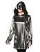 Womens Sexy Silver Futuristic Space Astronaut Alien Hoodie Costume Accessory