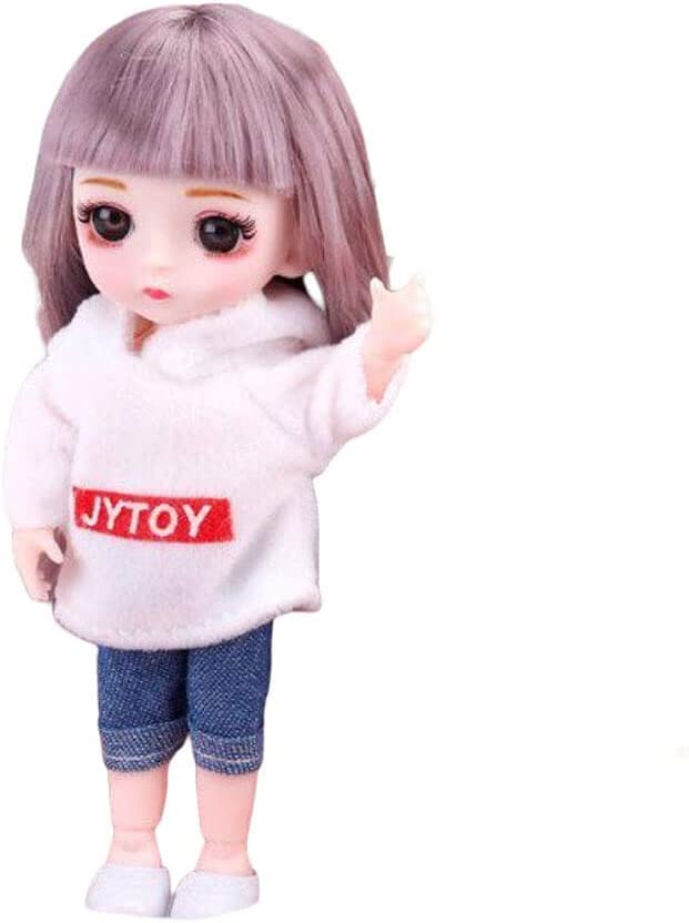 Style de Bande dessinée Dress Up Poupée Table de Chevet Adorable Jouet Poupées articulées Mobiles, Blanc Deft Design