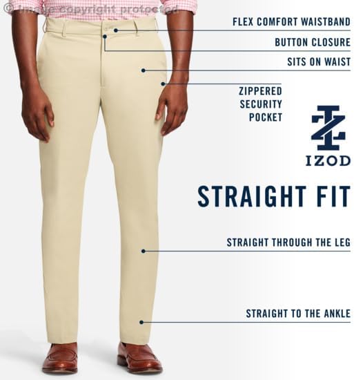 Izod Mens Chino Dress Pant Cotton Touch Performance - Image 5