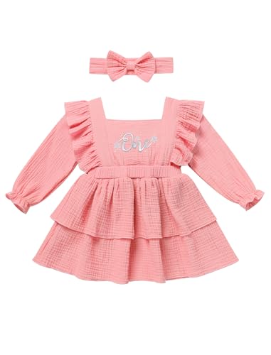 FYMNSI Toddler Baby Girls Winter Snowflake 1st Birthday Outfit Ruffle