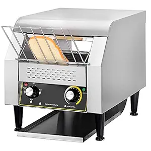 Shoppers Hub PNQ Heavy Duty 2250W Stainless Steel Electric Conveyor Toaster for Toasting Heating Making Crispy Breads Burger Buns for Ideal Use in Buffet Breakfasts, Cafes, Hotels and Restaurants - Toasting Capacity 150 Slices per Hour