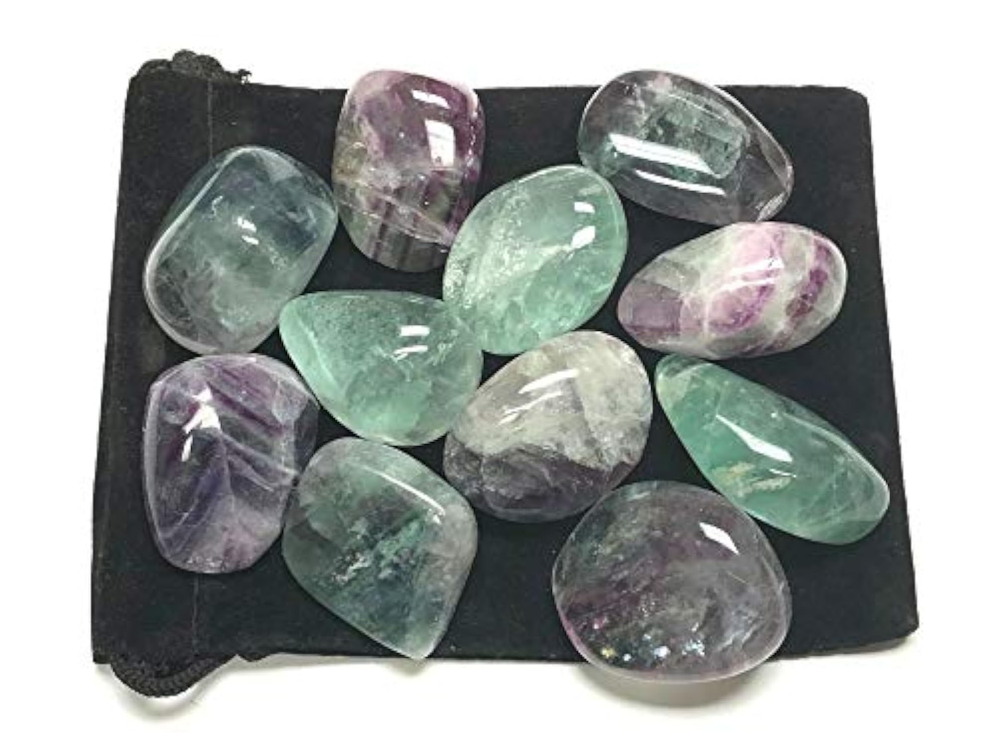 Large Tumbled Rainbow Fluorite Polished Gemstones, Healing