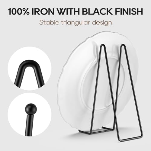 Image of 3 Pack 12 Inch Plate Stands for Display Metal Picture Stand Plate Holder