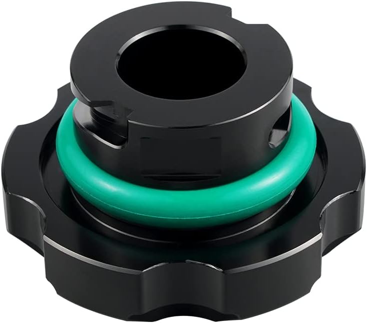 NICECNC Aluminum Black Cap for Brake Fluid Reservoir and Black Enigne Cover Oil Filler Cap Compatible with Polaris RZR