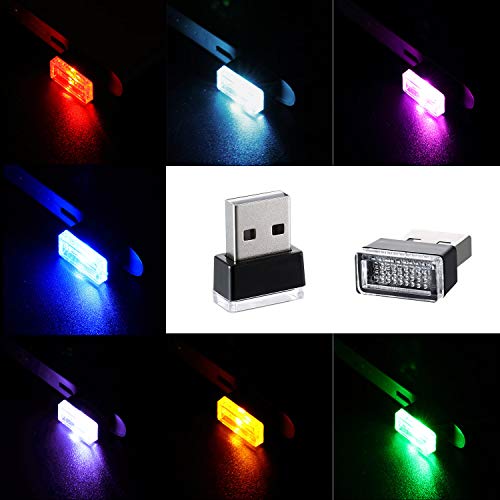 Kit 7 Piezas Luz LED Interior Auto USB Multicolor miniatura 2