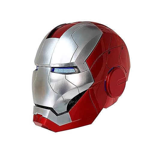 Lámparas De Pared, Video On Demand Casco eléctrico abierto/cierre, 1:1 portátil inglés controlado por voz, mejorado tiene una lámpara de oído, accesorios de Halloween para cosplay, Rojo -,...