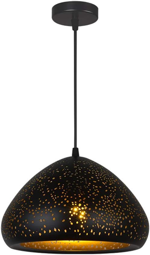 Suspension luminaire noir E27 style industriel rétro pour éclairage de salon et cuisine