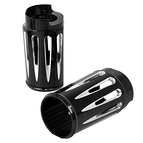 XMMT Black CNC Cut Fork Boot Slider Cover For Harley Touring Street Glide Road Glide Road King Models 2014-Later