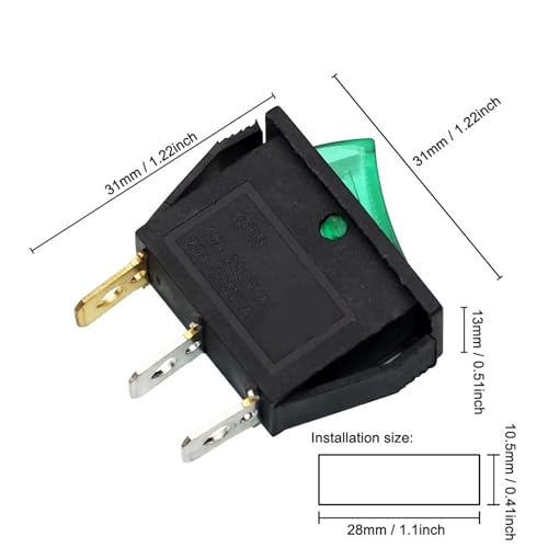 Interruptor basculante KCD3 de 3 pines ideal para reparar electrodomésticos de cocina 2
