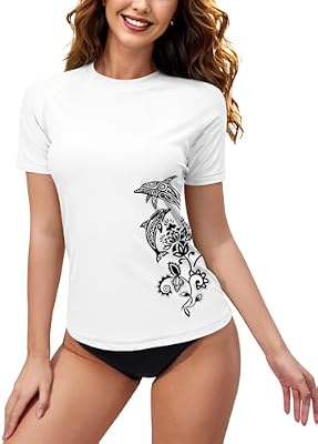 BesserBay Womens Swimming Tops UV Protection Surf Suit Sun Shirt Swim Tops UPF 50+ Rash Guard White...