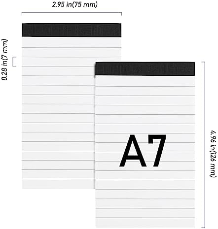 ZEONHEI 15 Pack A7 Small Notepad Refill Pads, 30 Sheets Lined Paper Note Pads Memo Pads, Mini Pocket Notebook Refills for Taking Notes Reminders Organization Planning, 3x5 Inch