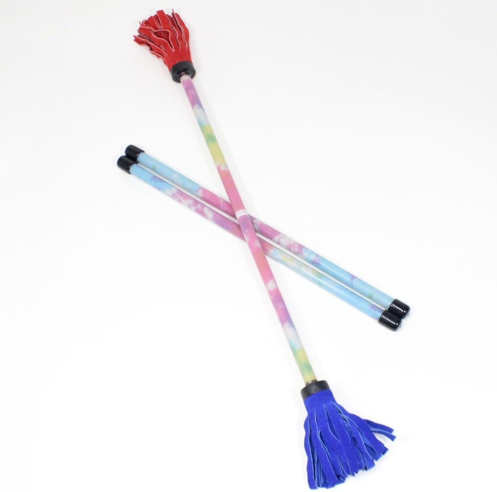 Professional Juggling Flower Sticks-Devil Sticks and 2 Hand Sticks, Beginner Friendly - Festival Series (Snow Cone, Kid)