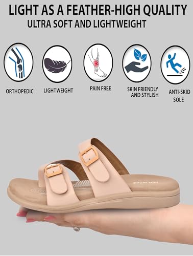 Image of HEALTH FIT EXTRA SOFT Women's Comfortable Memory Foam Doctor Slippers /Flip-Flops|Fashionable Casual & Stylish|Lightweight & Breathable|Outdoor Synthetic Casual Chappals Sandals Ladies & Girls HF30