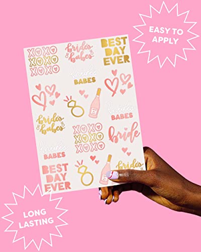 Xo, Fetti Bride's Babe Tattoos - 34 Glitter Styles | Bachelorette Party Decoration, Bridesmaid Favor, Bride To Be Gift + Bridal Shower Supplies #TOP3