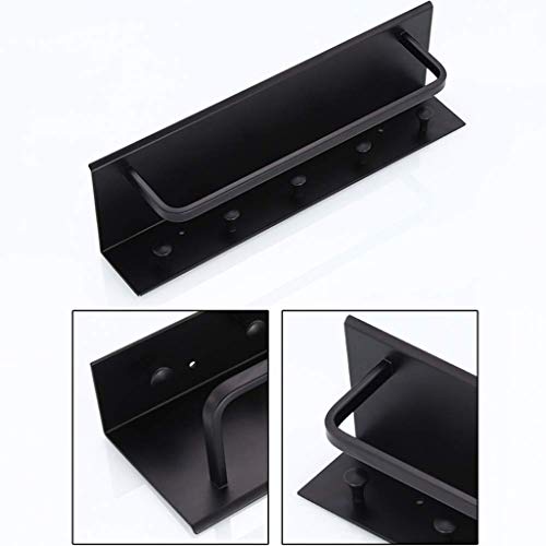 Jydqm Bathroom Shelf, Floating Shelves,Picture Ledge Display Wall Shelf, Aluminum, Wall Mounted, Matte Black (Size : 40X12X7Cm) #TOP5