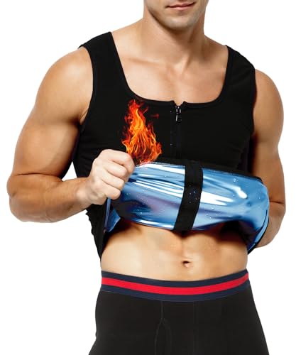 Casey Kevin Chaleco Sauna Hombre Compresion Reductoras Adelgazante Fajas Deportivo Sudoración Camiseta Gym Shapewear
