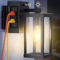 NookNova Porch Light with Outlet, Dusk to Dawn Outdoor Light with GFCI Outlet Porch Wall Sconce Waterproof Exterior Light Fixtures Outside for House Patio Garage Hallway