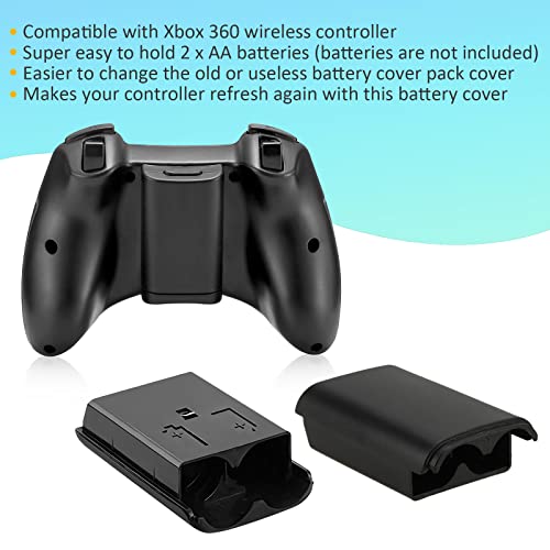 Much 10 Pack Black Battery Cover Shell Cases Kit Compatible With Microsof Xbox 360 Wireless Controller #TOP2