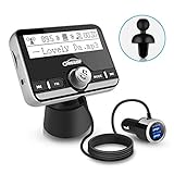 📲【Dual-USB Funktion & Genieße die Musik】：USB 1 unterstützt das Aufladen mit 5 V / 1A; USB 2 unterstützt 5 V / 2,4 A Schnellladung. Oasser FM Transmitter erkennt automatisch den Typ des Ladegeräts, maximiert den Ladestrom und spart Ladezeit, während das Ladegerät geschützt wird. Stöbern Sie durch Oasser FM Transmitter Bluetooth-Geräte und genießen Sie beste Audio-Qualität für unterwegs. Die Reise ist nicht mehr langweilig