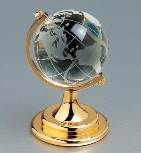 Feng Shui Crystal Globe for Office Students Study Table Small Size Crystal Glass Earth Globe with Golden Stand for Kids Learning Home Decor (Small : Diameter 6 CM)