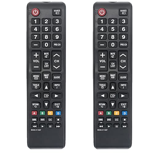 Pack of 2 BN59-01199F Universal Replace Remote Fit for Samsung TV UN48JU6700 UN55JU6700 UN65JU6700 UN40JU6700F UN48JU6700F UN55JU6700F UN65JU6700F UN40JU6700FXZA UN55JU6700FXZA UN65JU6700FXZA