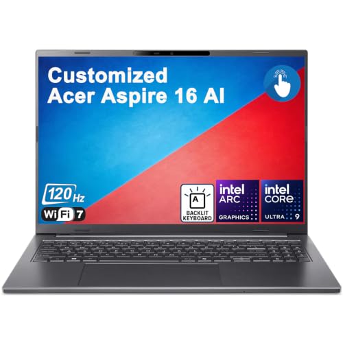 Image of iCarp Customized Laptop Made with Acer Aspire 16 AI Laptop 16 inch WUXGA 120Hz Touch 100% sRGB Intel 8-core Ultra 9 288V 48 AI Tops 32GB RAM 512GB /1TB /2TB /4TB SSD for Creator Business Professional Win11