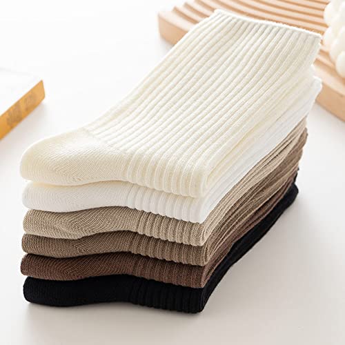 Riccess 6 Pairs Japanese Aesthetic Cute Athletic Soft Socks For Women & Girls, Ankle Crew Stretch Neutral Socks (Multicolor) #TOP2