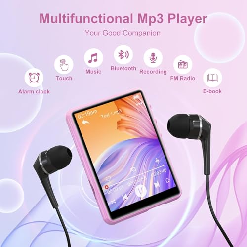 Image of MP3 Player with Bluetooth 5.3-64GB Portable Music Player with 2.4 inch Full Touch Screen, MP3 Player with HD Speaker, FM Radio, Video, Voice Recorder, HiFi Sound Shuffle Music Player