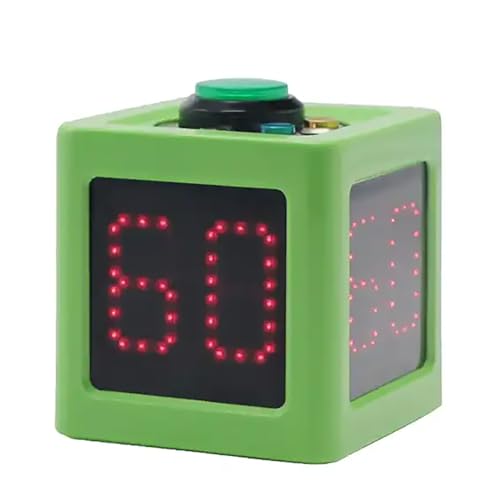 Timer cubo con display a LED da 1,4 pollici, orologio da corsa a 4 lati, 3 pulsanti impostati, tempo preimpostato modificabile, ideale per studio, cucina, lavoro e attività in ufficio