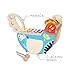Manhattan Toy Musical Chicken Wooden Instrument for Toddlers with Xylophone, Drumsticks, Cymbal and Maraca,Blue