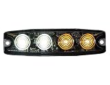 Buyers Products Ultra Thin 4.5 Inch Amber/Clear LED Strobe Light