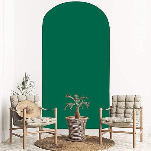 FOTSHARER Spandex Arch Cover 7.2FT Wedding Arch Backdrop Cover Green Spandex Fitted Arch Cover for Metal Arches Chiara Backdrop Cover for Arch Stand Wedding Arch Covers for Baby Showers Decorations by FOTSHARER - Used condition - Image 4