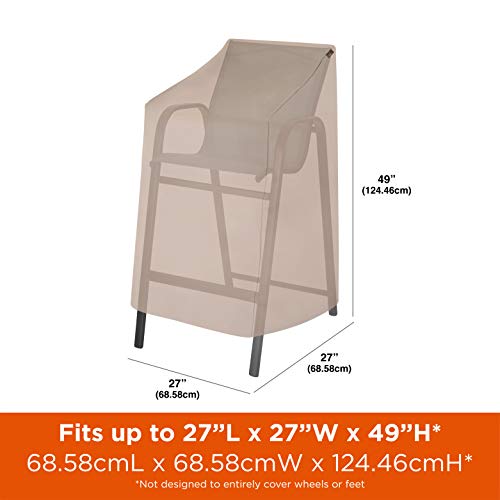 Modern Leisure® Chalet Stackable/High Back Bar Chair Cover, 27"L X 27"W X 49"H, Beige #TOP1