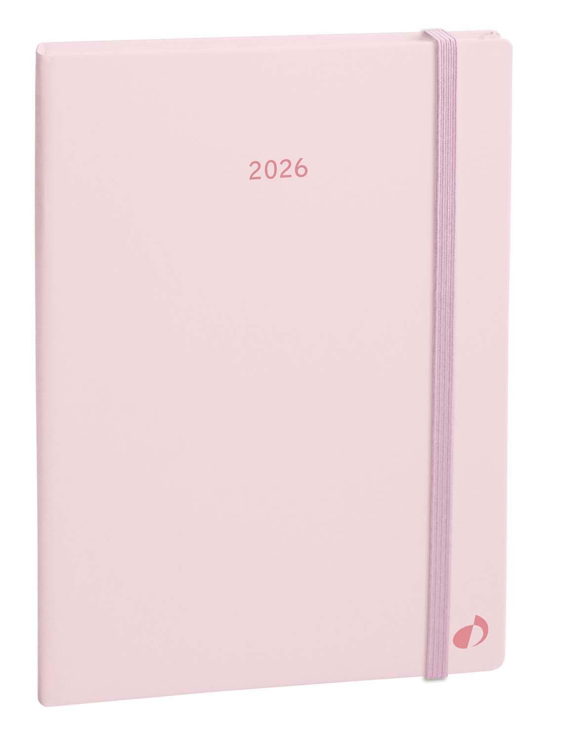 Quo Vadis - Calendar - 2026 - Minister - Weekly Diary - Multilingual - Pastel Colours - Light Pink - 13 Months from December to December - 16 x 24 cm - Clairefontaine Paper White - Made in
