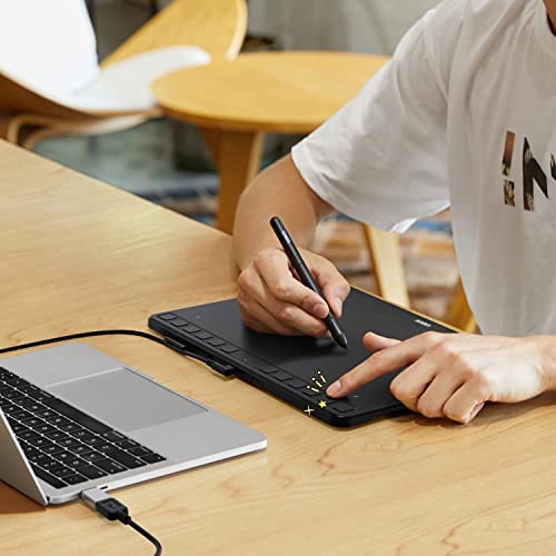 UGEE Graphics Tablet S1060 Digital Drawing Tablet 10x6.27 Inch Ultrathin Art Pad with 12 Hot Keys & 8192 Levels Battery-Free Stylus for Sketch/ Online Teaching/ Note-Taking - Thumbnail 7