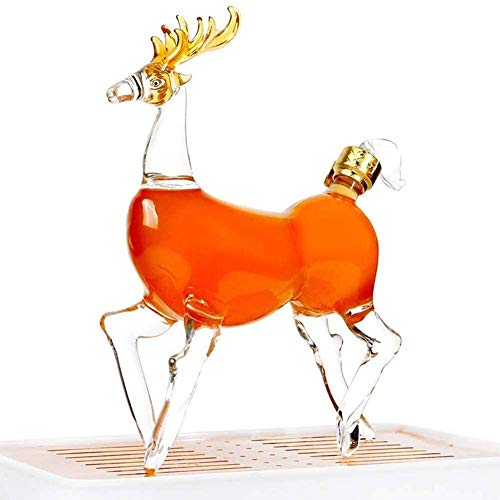 Deer Wine Decanter 500ml, Glas Craft Wine Fles, Lood Free Crystal Liquor Decanter voor Bourbon, Scotch of Whisky whisky… - Afbeelding 3