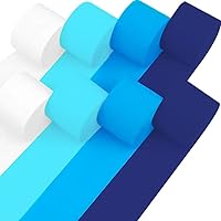 Vista 24 de Captain Décor - 4 rollos de serpentinas de papel crepé, 328 pies, paquete de 4 serpentinas doradas y negras para decoración de fiestas, serpentinas