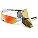 TOREGE Polarized Sports Sunglasses with 3 Interchangeable Lenes for Men Women Cycling Running Driving Fishing Golf Baseball Glasses TR002 (White&Black)