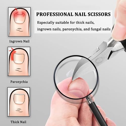 DAZISEN Precisión Alicates Cortauñas - Alicates Cortaúñas con Mango de Goma Antideslizante Alicates Uñas Pies Profesional Cortaúñas de Acero Inoxidable para Uñas Gruesas o Incrustadas - imagen 6