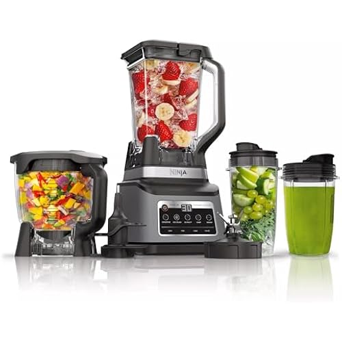 Ninja R-BN803TGT Professional Plus Kitchen Blender System and 8-Cup Food Processor with Auto-iQ, Black - Certified Refurbished