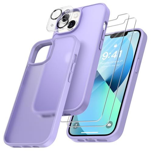 FLLAO 4 en 1 Coque pour iPhone 13 6.1", Violet Clair