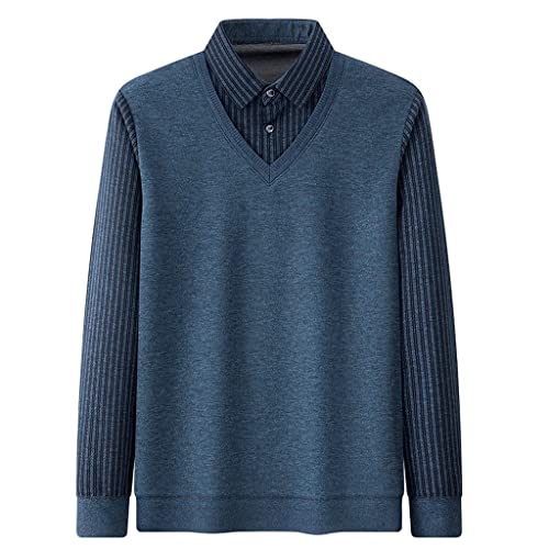 Faux deux pièces chandail chaud avec chemise en tricot à carreaux automne hiver manches longues
