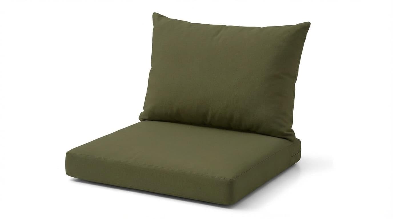 DREAMLAYER Rattan Garden Furniture Cushion Set – Outdoor Replacement Cushions for Patio Sofa & Conservatory – Water Resistant Covers (Olive Green, 4Pc (2x Seat + 2x Back)) — image 1