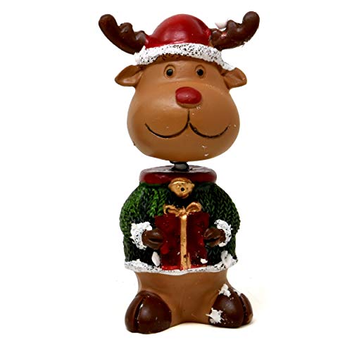 Gift Boutique 3 Christmas Bobble Head Table Topper Characters Snowman Santa Reindeer Figurines Decor Holiday Sculpture Table Top Decorative Centerpiece For Home Kitchen Office Desk Party Decorations #TOP1